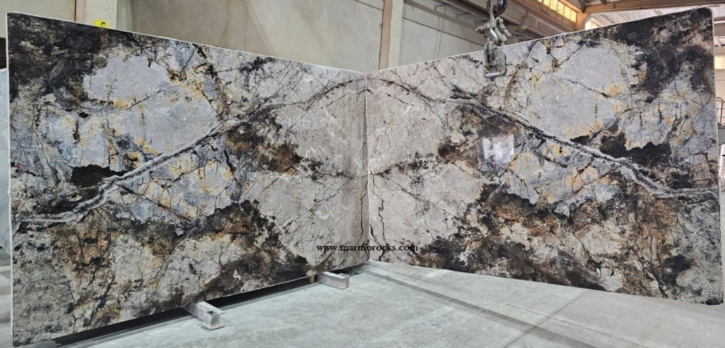 silver root marble slabs open book3